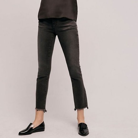 Anthropologie Pilcro Raw Hem Vintage Slim Straight Cropped Jeans - Picture 1 of 13